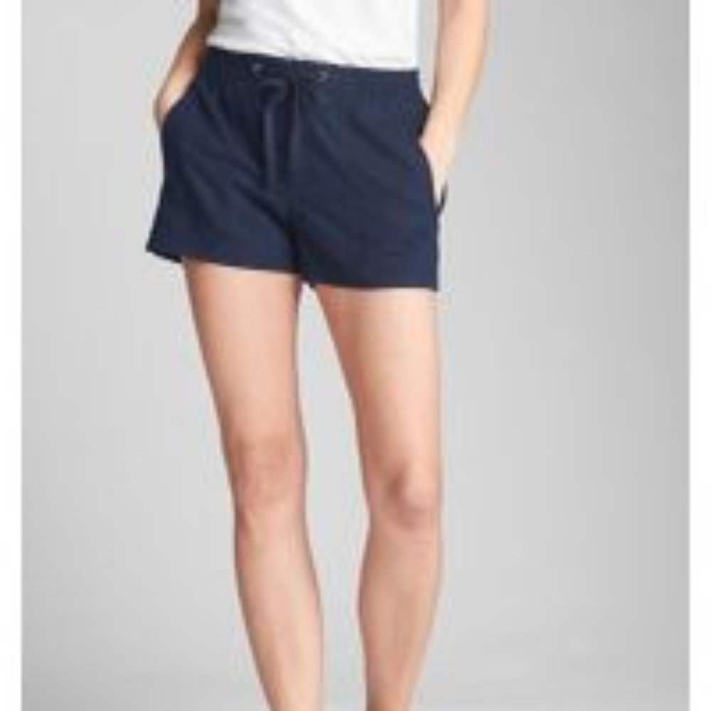 Navy blue linen shorts